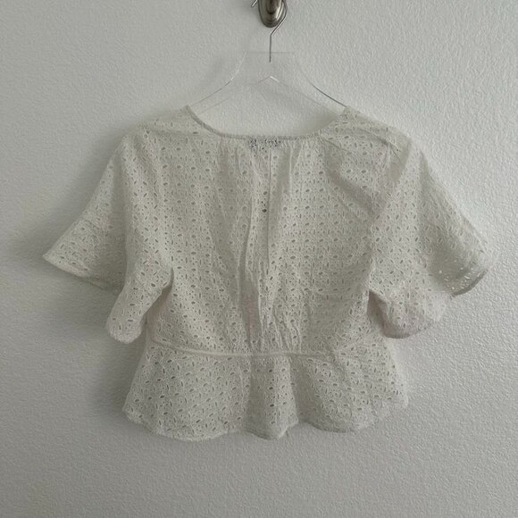 Madewell Tie-Front Top in Eyelet in White - Picture 10 of 10